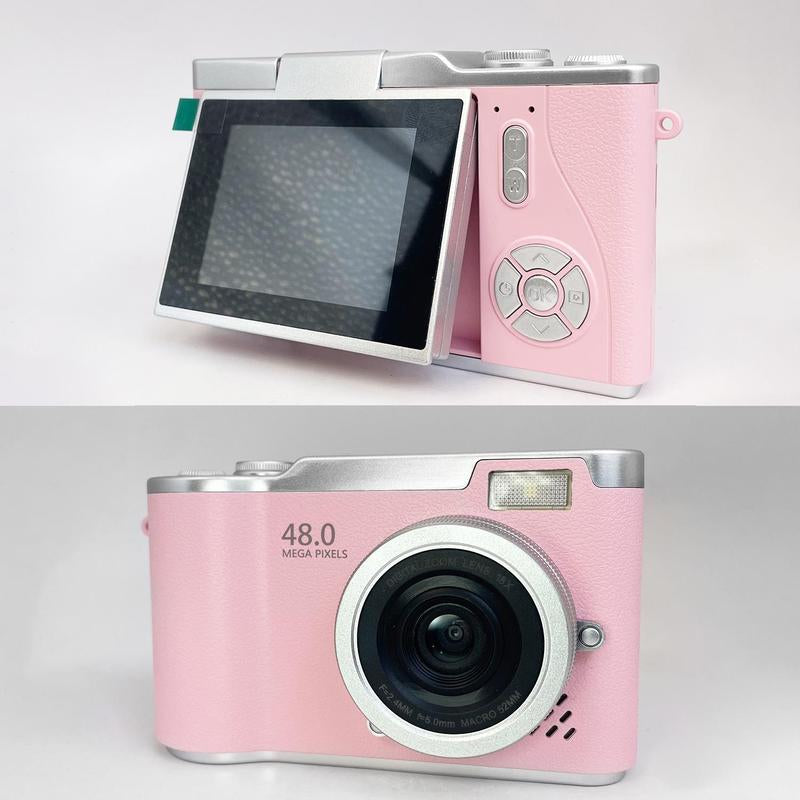 Foldable Screen Student Camera, 1 Count Retro CCD Card Machine, Entry-Level Digital Camera, 1080P High Built-In Games & Filter Functions Camera, Mini