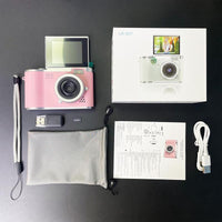 Foldable Screen Student Camera, 1 Count Retro CCD Card Machine, Entry-Level Digital Camera, 1080P High Built-In Games & Filter Functions Camera, Mini