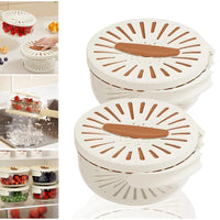 2-In-1 Fruit Drain Basket Vegetable Washing Basket with Foldable Handle Refrigerator Crisper Storage Bowl for Home Kitchen